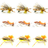 Grasshopper Trout Fly Assortment with Foam Body and size 10 hooks