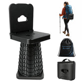 Graxie upgraded collapsible stool with backrest extended for outdoor comfort.
