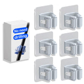 Gray 6-pack fishing rod holders mounted on a garage wall