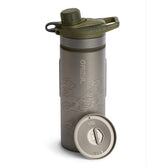 Grayl GeoPress Titanium 24oz bottle front view for outdoor purification.