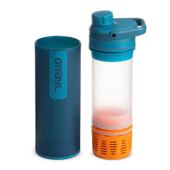 GRAYL UltraPress being poured, showcasing ready-to-drink water with improved taste.