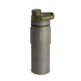 GRAYL UltraPress Titanium olive-drab bottle ready for rugged adventures
