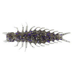 Great Lakes Finesse Juicy Hellgrammite with smoke clear purple flake, realistic action for smallmouth.