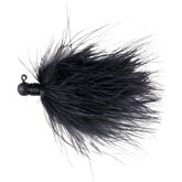 Great Lakes Finesse Marabou Jig Black 3/32 oz top view reveals lifelike marabou motion