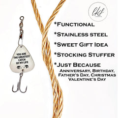 Close-up of lure dimensions 1.25 x 1 inches