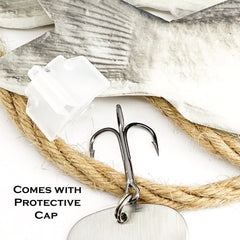 Lure displayed with USA-made handcrafted label