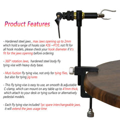 Interchangeable spare jaws included with the vise