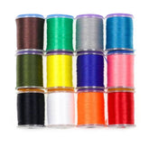 GREATFISHING fly tying combo thread in 12 colors including orange, green, yellow, light blue, light pink, white, red, gray, deep blue, olive green, brown, and black