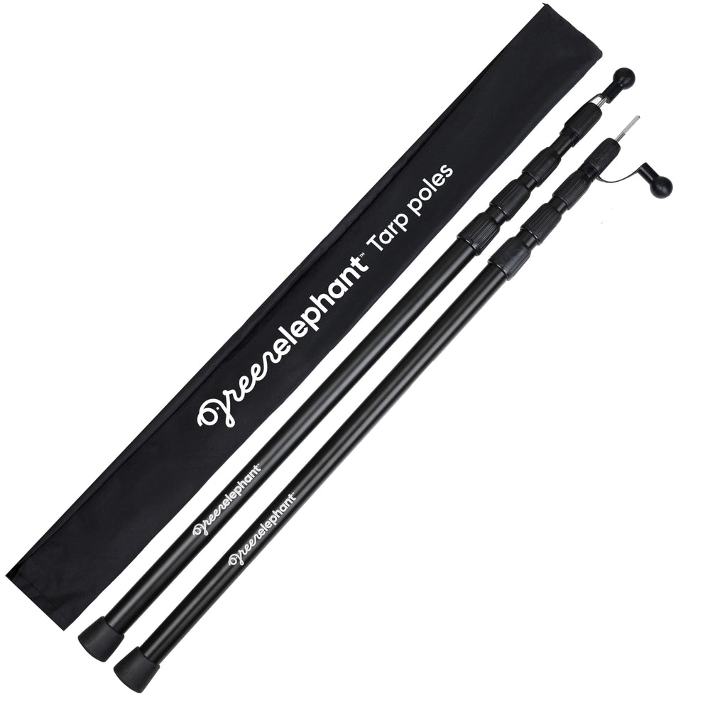 Green Elephant tarp-poles-extended provide stable camping tarp support