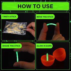 Green glow sticks for fishing bobbers