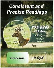 GREEN SHOT rangefinder speed mode delivers rapid distance checks
