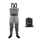 GREENWATER fly fishing breathable chest waders with zippered pocket offer secure storage on river days.