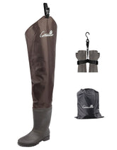 GREENWATER hip waders brown bootfoot pair for dry, mess-free fishing days