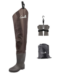GREENWATER hip waders brown bootfoot pair for dry, mess-free fishing days