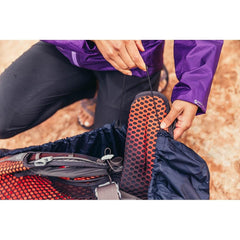 Gregory raincover features oversized front reflective logo for easy night visibility.