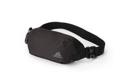 Gregory Rhune belt bag strap close-up with secure buckle and tensioner.