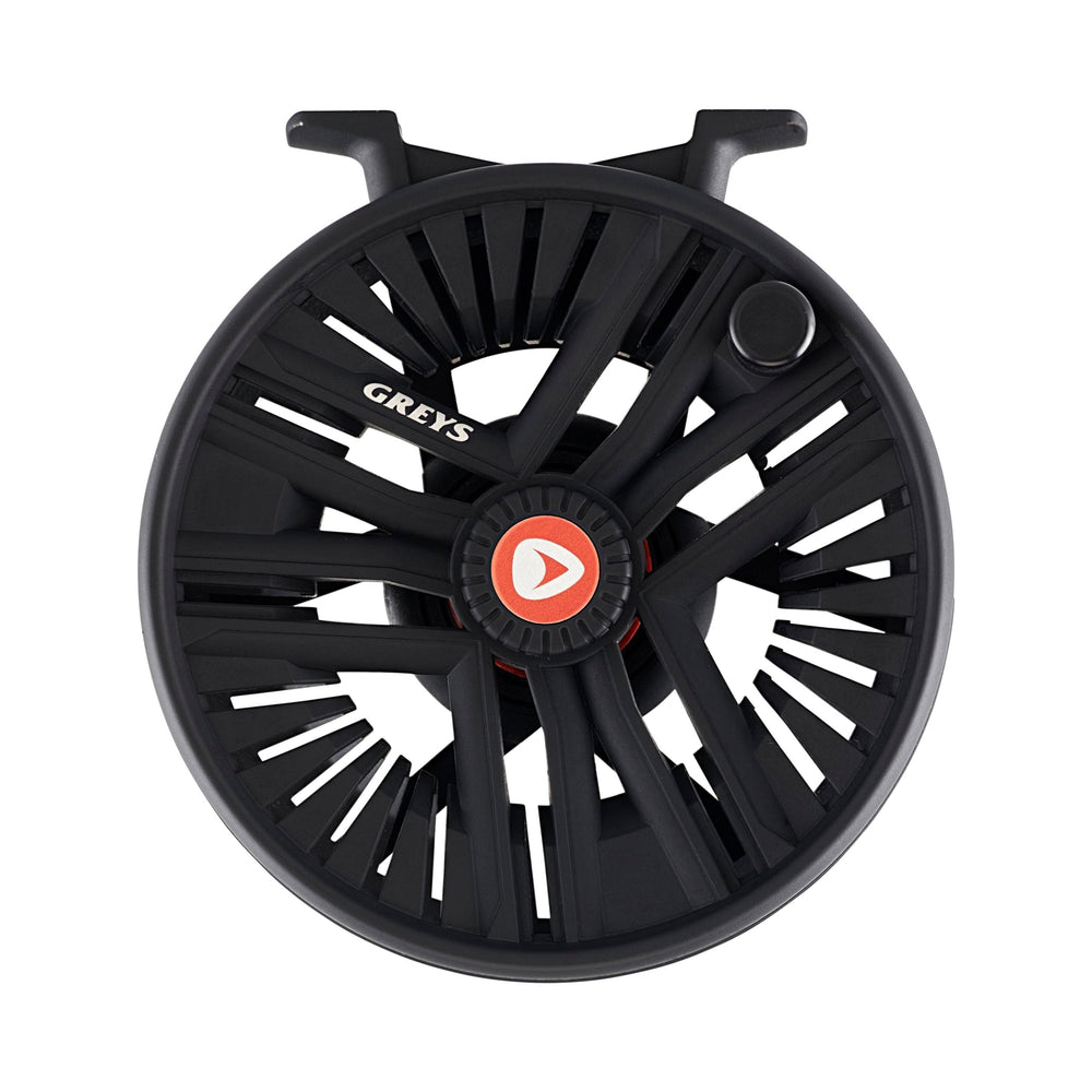 Greys Fin 7/8 reel front view shows durable aluminum and precise tolerances for smooth retrieval