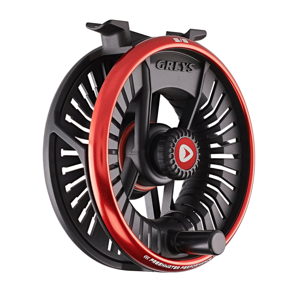 Greys Tail reel shows die-cast aluminum construction for durability.