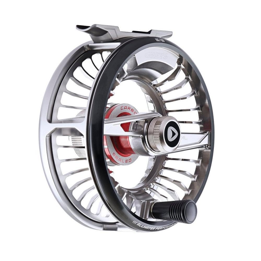 Greys TITAL fly reel front view highlighting durable barstock construction.