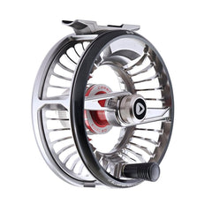 Greys TITAL fly reel front view highlighting durable barstock construction.