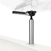 Grill Mount Rod Holder for Boat side view mounted on a marine rectangular grill