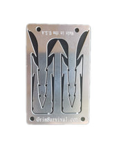 Grim Workshop Frog Gig Card assembled, compact survival tool for quick frog or fish gigs.