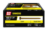 Grip-Rite 16D coated sinker with brite smooth shank for easy driving