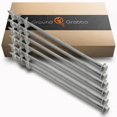 GroundGrabba Pro II stake installed in sand for quick anchoring