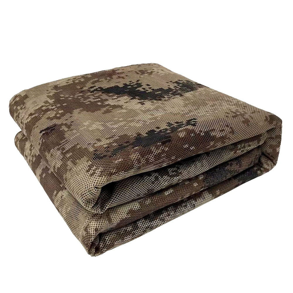 GRVCN 300D camo netting close-up weave showing tear resistance for rugged hunting conditions.