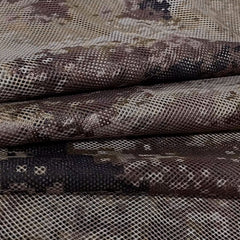 GRVCN camo burlap blind in forest setting demonstrates glare-free concealment for stealthy hunting.