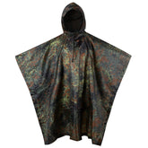 GRVCN military rain poncho camo folded in pouch for easy packing