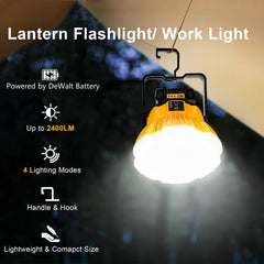 GRVODFRTA dewalt-compatible battery slot powers cordless lighting with DeWalt packs.