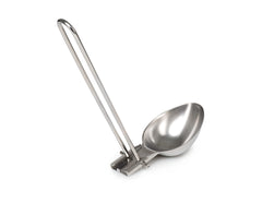 GSI Outdoors Folding Chef Spoon in open mode; versatile for meals on camping trips.