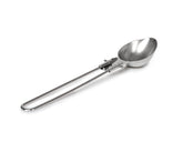 GSI Outdoors Folding Chef Spoon on the go, highlighting compact storage for travel.