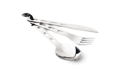GSI Outdoors Glacier Stainless 3pc Ring Cutlery, compact for camping meals