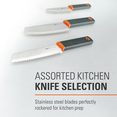 GSI Outdoors 6-inch Santoku knife with full-tang blade and non-slip grip