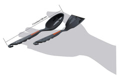 GSI Outdoors spoon and spatula set grey with integrated hooks for easy hanging