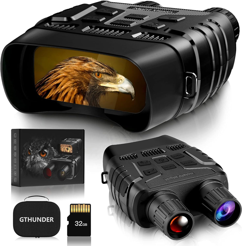 GTHUNDER Night Vision Goggles capture 4K video in low light for wildlife monitoring.