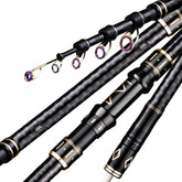 GTOFYU telescopic fishing rod unfolded for long-range casting and strength.