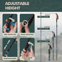 GPTCAMP aviation-grade aluminum poles deliver durable trail support.