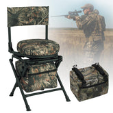 GUANIEE 360° Swivel Hunting Chair – Foldable Silent Ground Blind Seat, Camouflage Green