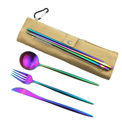 Gugrida flatware carrying case keeps the kit organized during travel.