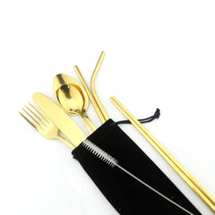 Gugrida Gold spoon with ergonomic handle for comfortable eating.
