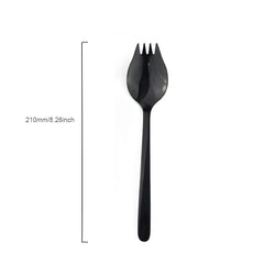 Gugrida long-handle spork close-up with smooth edges for comfortable dining.