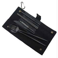 Gugrida knife in matte black finish for meals on the go