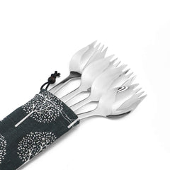 Gugrida portable bag keeps silverware organized for travel.