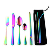 Gugrida Rainbow flatware case keeps utensils organized for travel.