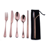 Gugrida rose gold table knife for precise cuts on the go.