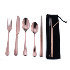 Gugrida rose gold table knife for precise cuts on the go.