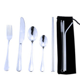 Gugrida table knife with a sleek silver finish for quick meals on the go.
